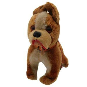 Vintage Holiday Fair Japan Hedaya Co. Mohair Boxer Bulldog Plush with Tag 1964